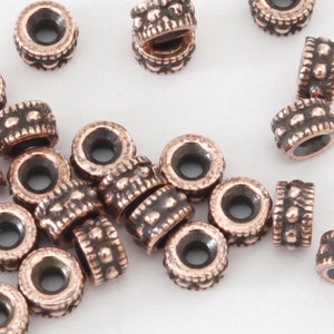 4mm Copper Rococo Round Spacer Beads, TierraCast plated pewter, 1.25mm hole