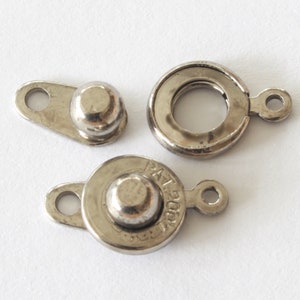 Patented Premium Ball & Socket Snap Clasps 8mm, 8 colors: silver, gold, copper, pewter, gunmetal, brass, for bracelets, necklaces sewing Pewter