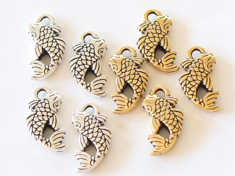 Koi Fish Charms Tierracast Silver & Gold Plated Pewter for Etsy