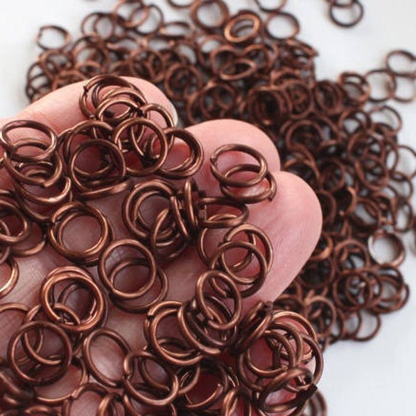 100 Brown Jump Ring, 16 ga. aluminium, 6,84mm ID (diamètre intérieur), 9,09 OD (extérieur), coupe machine, tonalité de chocolat (100/pack) D19a-100