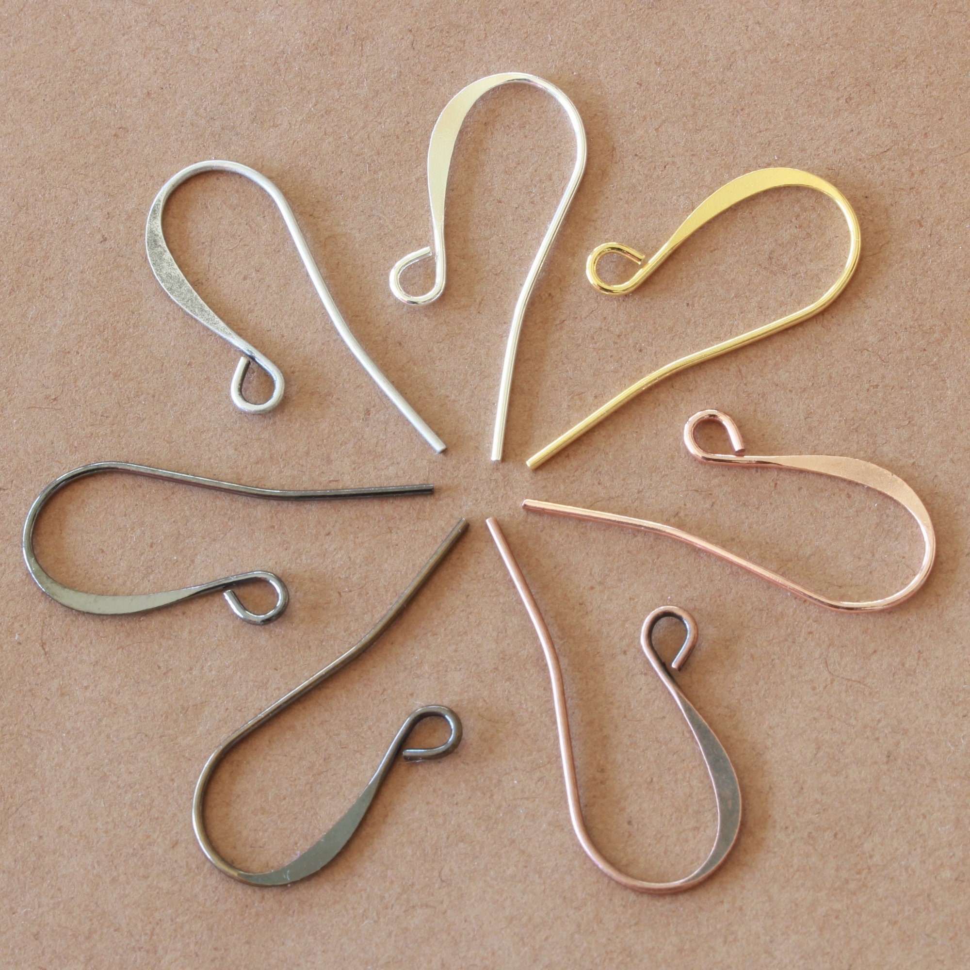 Earring Findings, Fish Hook Ear Wire 15x15mm, Gun Metal Plated (25 Pairs) —  Beadaholique