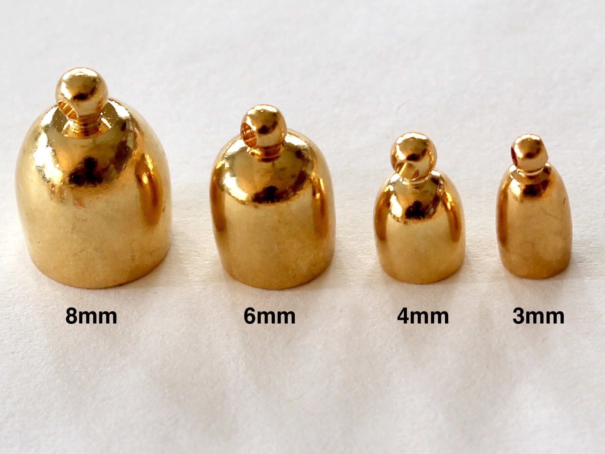 Bullet End Caps Silver Gold Copper Brass Black Antiqued Etsy UK