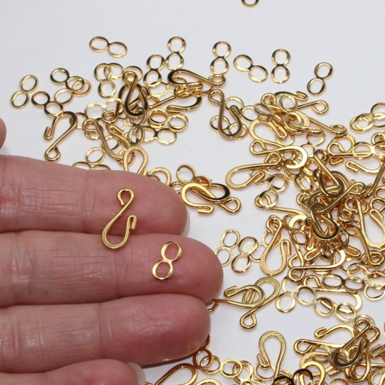 Hook and Eye Jewelry Clasps silver gold copper black Etsy