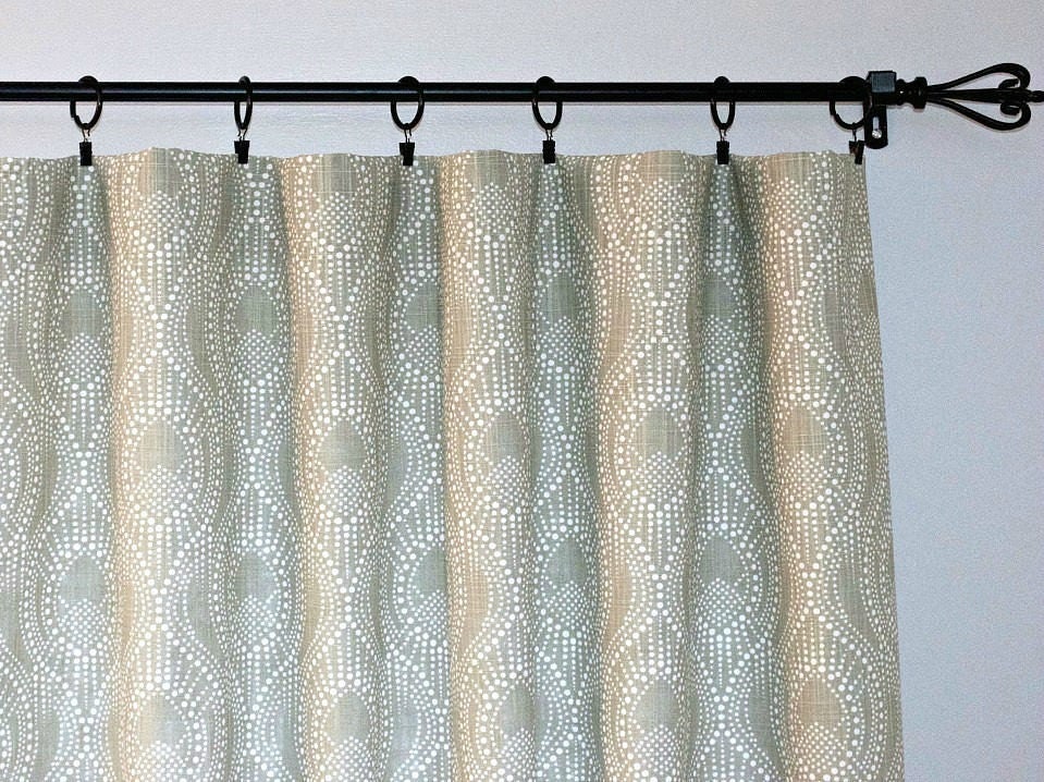 Curtains Gray White Pair Of Rod Pocket Panels Premier 50