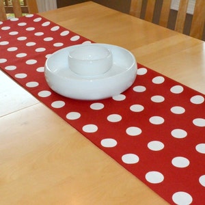 Red Table Runner - Red White Polka Dots - IKEA Hildis Red Polka Dots - Christmas Valentine's Day Tablecloth Table Topper