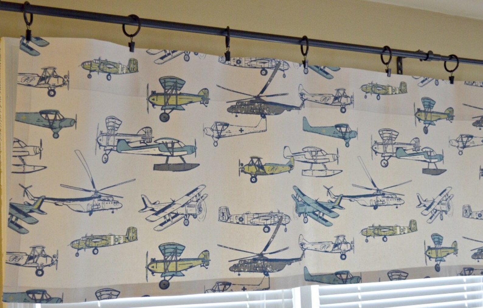 Airplane Window Valance Vintage Air Felix Natural Grey Etsy