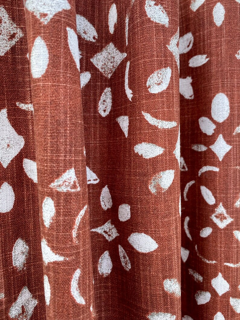 Rust Curtains Valance Pillow Cover Table Runner, Sierra Slub Canvas, Drapes Drapery Valence image 8