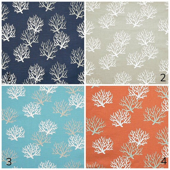 Coral Curtains Pair Of Rod Pocket Panels Premier Prints Etsy