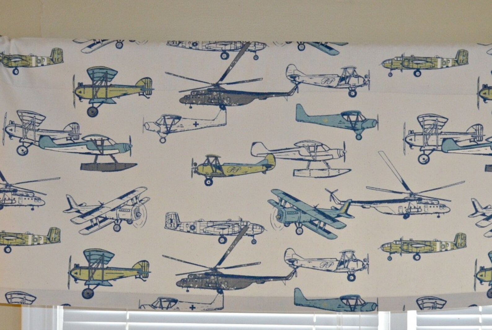 Airplane Window Valance Vintage Air Felix Natural Grey Etsy