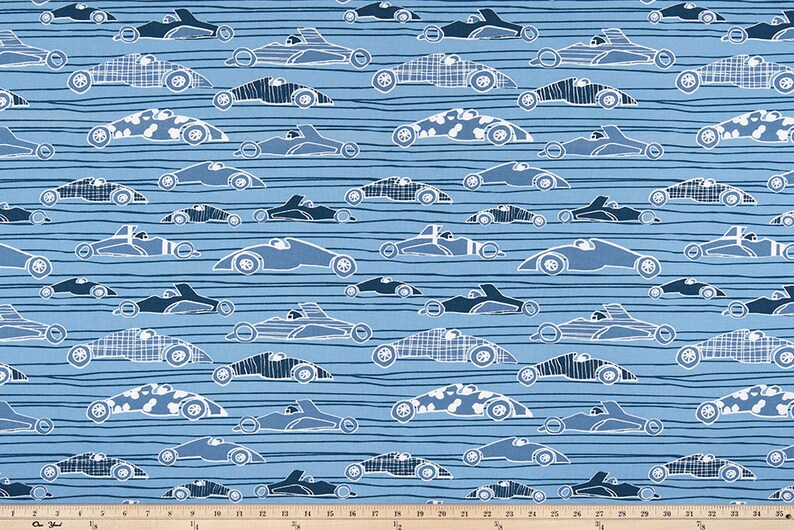 Lead Macon Ivory Curtains Race Car Blue Navy White Pair of Rod Pocket Curtain Panels RaceCar Cars Premier Prints Race Day Sky