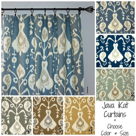Floral Cotton Drapes Drapery Panels Magnolia Tradewinds Ocean