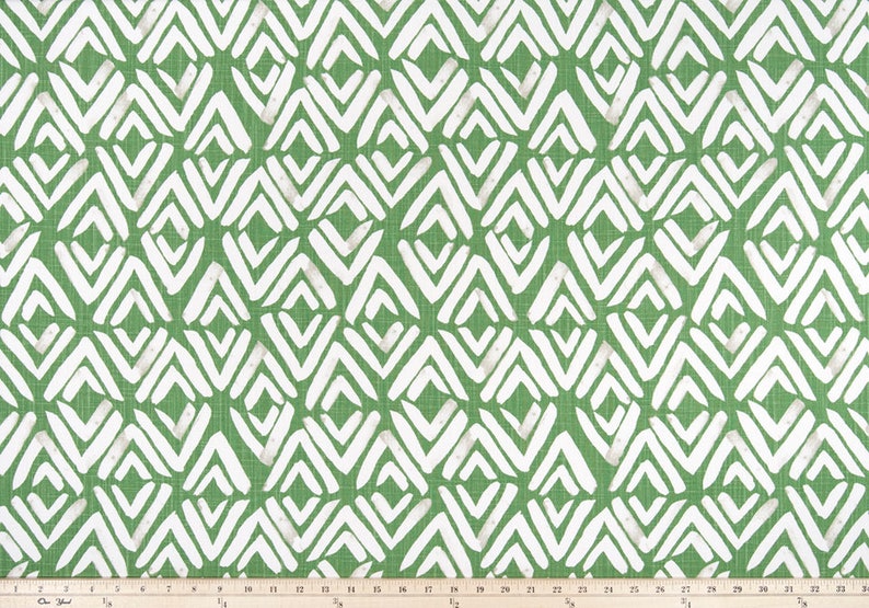 Curtains Green White Pair of Rod Pocket Panels Drapery Drapes Pine Slub Canvas Made to Order image 4