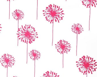 Pink Valance - Premier Prints Candy Pink Dandelion Flower Floral - Candy Pink and White Valence