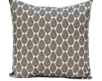 Gray Natural Pillow Cover, Premier Prints Jersey Byram Gray Laken, Choose Size 18x18, 20x20 n- READY TO SHIP