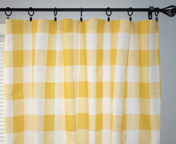 Yellow Buffalo Check Curtains Premier Prints Anderson Etsy