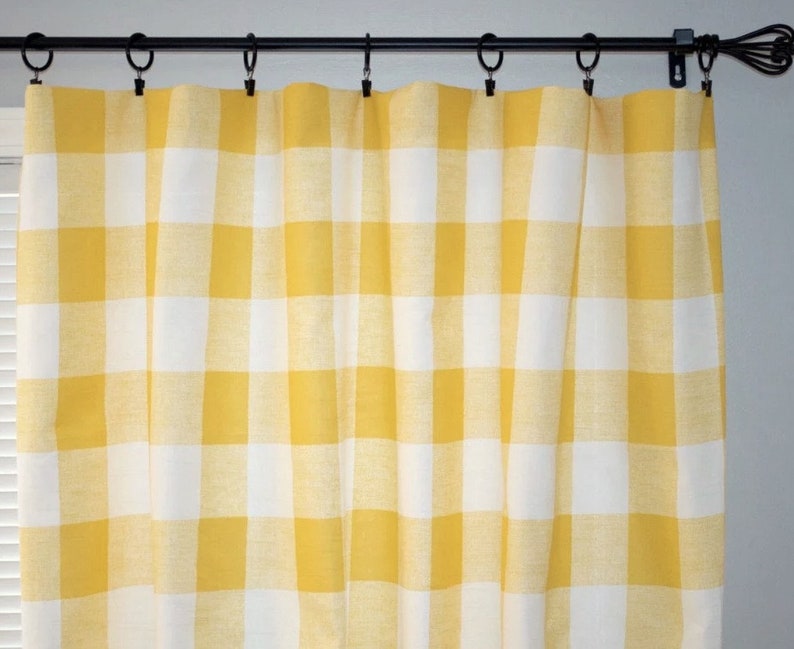 Yellow Buffalo Check Curtains Premier Prints Anderson Image 0