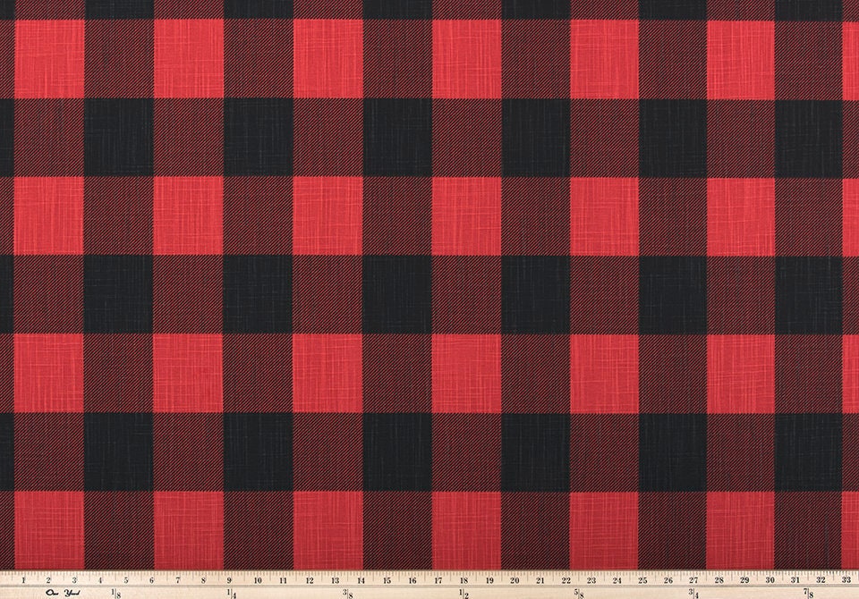 Red Black Buffalo Plaid Check Curtains Pair Of Rod Pocket Etsy