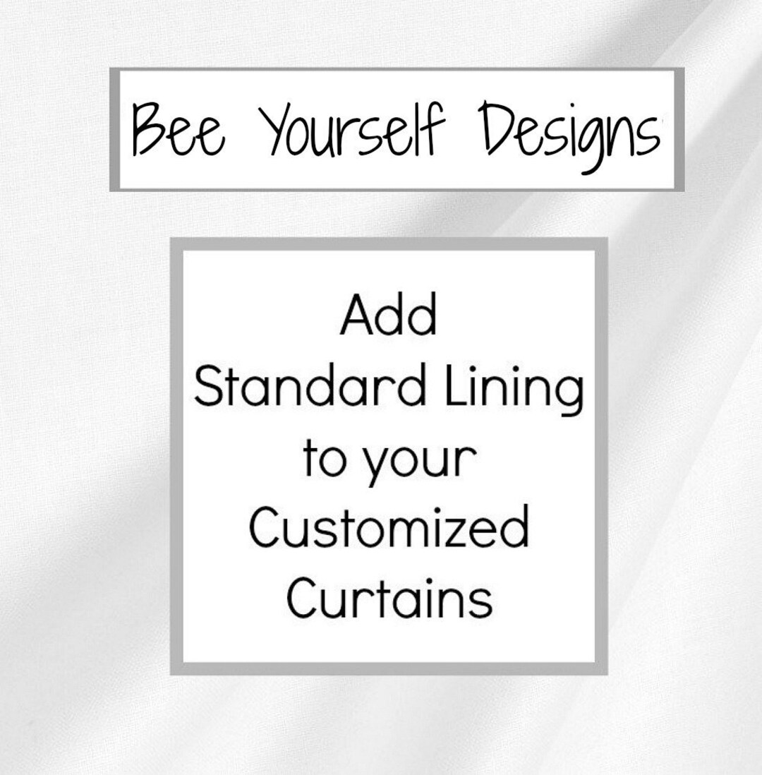 Standard Curtain Lining Addition : Liner for Curtains by Bee - Etsy