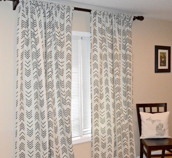 Mud Cloth Curtains Pair Of Rod Pocket Drapery Panels Premier Etsy