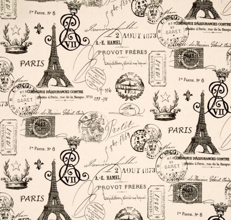 Paris Cafe Curtains Premier Prints French Stamp Natural Etsy