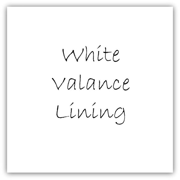 Valance Lining add-on to Custom Valence from Bee Yourself Designs - Choose White or Ivory / Cream - NOT SOLD SEPARATELY
