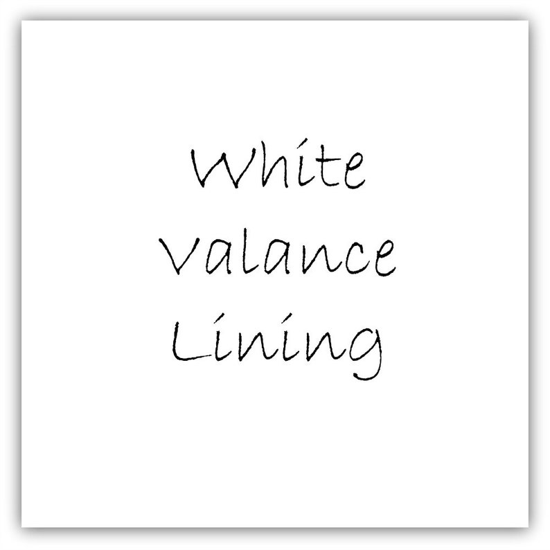 Valance Lining add-on to Custom Valence from Bee Yourself Designs Choose White or Ivory / Cream NOT SOLD SEPARATELY image 1