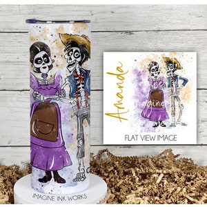 Tumbler Coco Hector Imelda 20oz Skinny Tumbler - Disney Character Waterbottle Stainless Steel Water Bottle Cup Mug