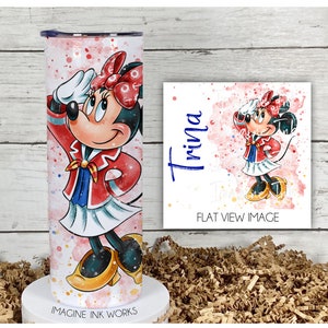 Tumbler Disney Cruise Line Characters in Cruise Outfits Minnie 20oz Skinny Tumbler - Waterbottle Stainless Steel Water Bottle Cup Mug