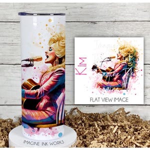 Tumbler Dolly 20oz Skinny Tumbler - Disney Character Country Music Waterbottle Stainless Steel Water Bottle Cup Mug