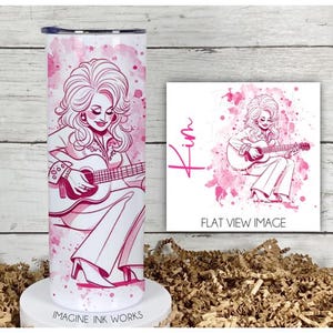 Tumbler Dolly 20oz Skinny Tumbler - Disney Character Country Music Waterbottle Stainless Steel Water Bottle Cup Mug