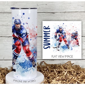Tumbler Hockey Players Sticks 20oz Skinny Tumbler - Sports Puck Teams Waterbottle Stainless Steel Water Bottle Cup Mug