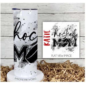 Tumbler Hockey Mom Design 20oz Skinny Tumbler - Sports Hockey Puck High School Teams Waterbottle Stainless Steel Water Bottle Cup Mug