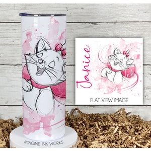 Tumbler Aristocats Marie 20oz Skinny Tumbler - Disney Character Waterbottle Stainless Steel Water Bottle Marie Disney Cats Cup