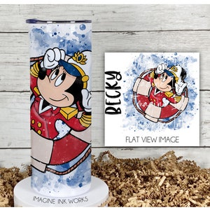 Tumbler Disney Cruise Line Characters in Cruise Ring Buoy Minnie 20oz Skinny Tumbler - Waterbottle Stainless Steel Water Bottle Cup Mug