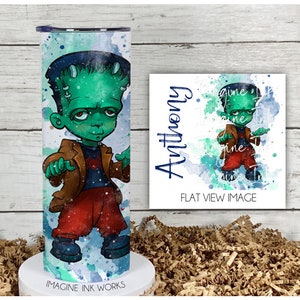 Tumbler Halloween Frankenstein 20oz Skinny Tumbler - Scary Movie Character Waterbottle Stainless Steel Water Bottle Bolts Cup Mug