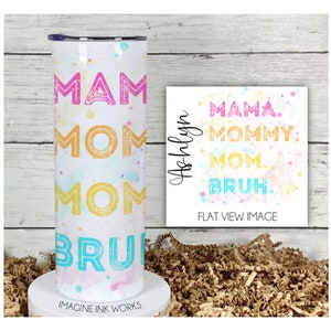 Tumbler Mama Momma Mom Bruh 20oz Skinny Tumbler - Sayings Boy Mom Waterbottle Stainless Steel Water Bottle Cup Mug