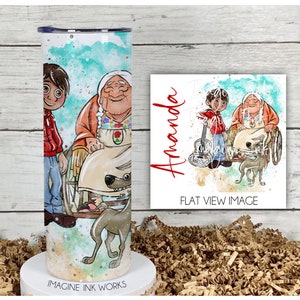Tumbler Mama Coco Miguel Dante 20oz Skinny Tumbler - Disney Character Waterbottle Stainless Steel Water Bottle Cup Mug