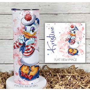 Tumbler Disney Cruise Line Characters in Cruise Outfits Daisy 20oz Skinny Tumbler - Waterbottle Stainless Steel Water Bottle Cup Mug
