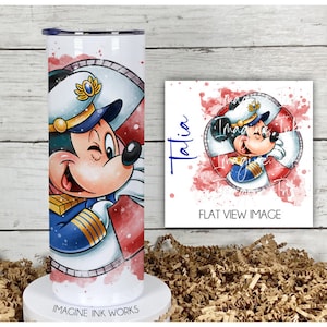 Tumbler Disney Cruise Line Characters Cruise Red Buoy Mickey 20oz Skinny Tumbler - Waterbottle Stainless Steel Water Bottle Cup Mug