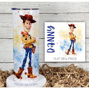 Tumbler Woody 20oz Skinny Tumbler - Disney Character Waterbottle Stainless Steel Water Bottle Toy Story Movie Buzz Lightyear Cup Mug