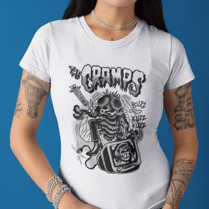 The Cramps Punk Psychobilly T-Shirt, Buzz Human Fly Design image 1