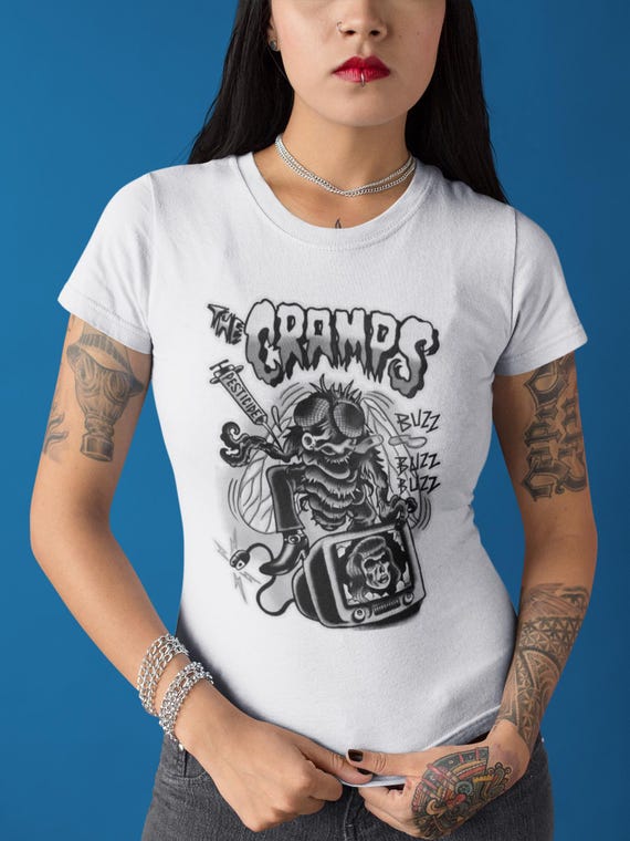 The Cramps Punk Psychobilly T-Shirt, Buzz Human Fly Design