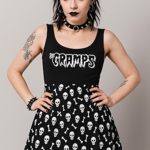 The Cramps Skater Dress: Punk Rockabilly Horror Concert Outfit,