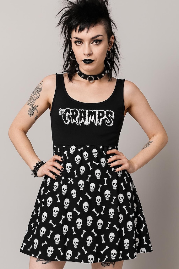 rockabilly skater dress The Cramps Skater Dress: Punk Rockabilly Horror Concert Outfit,