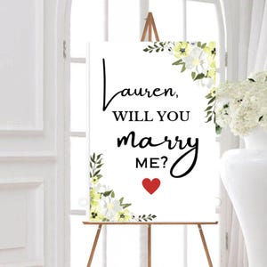 Will You Marry Me Sign Template, Proposal Sign, Proposal Photo Props, Engagement Photo Prop, Personalised Proposal Sign, Proposal ideas