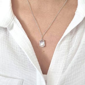 Sterling silver necklace with crystal pendant