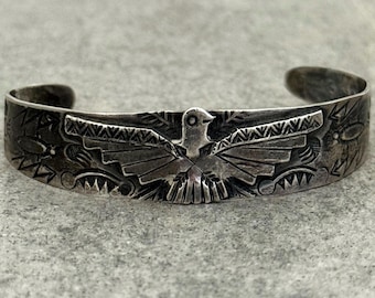 Fred Harvey Era Native American Turquoise Snake Cuff Bracelet