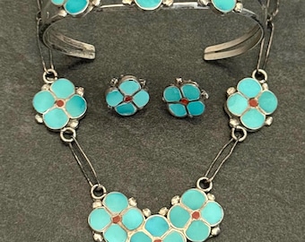 Vintage Native American Zuni Simplicio Sterling Silver Mother of