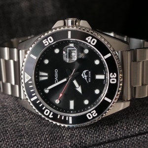 Modified New Casio Duro MDV106 - Black Countdown Bezel W/ Cyclops