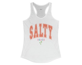 Salty Beach Racer Back Tank Top Multiple Colors